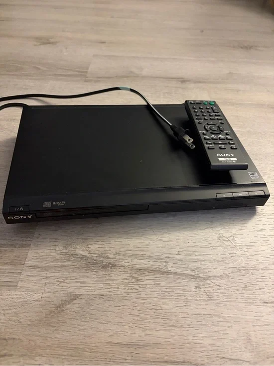 Sony Black DVD Player with Remote and Power Cord
