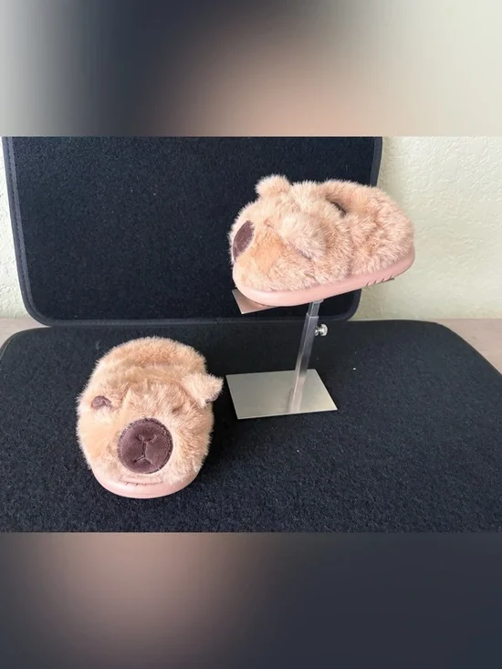 Toddler Bear Plush House Slippers Size 22-23 (US 6-7 Toddler) Cozy NWOT