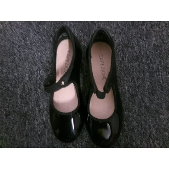 Pre-Owned Dance Tap Shoes Capezio Big Kids 13.5M Tyette Man Made Elastic Student