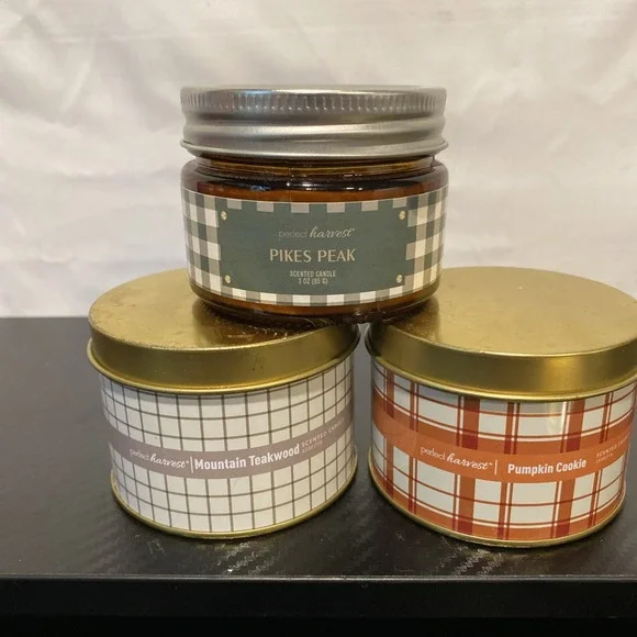 3 Pc Perfect Harvest‎ Scented 3 OZ Candles