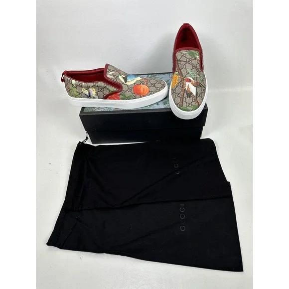 Gucci‎ Supreme Monogram Tian Shoes Sneakers Mens Size 10 UK Birds
