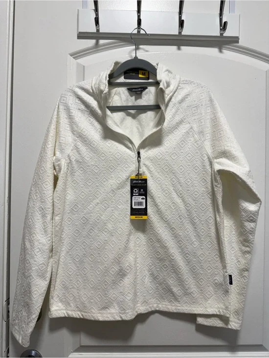 Eddie Bauer Ivory Polar Fleece 1/4 Zip