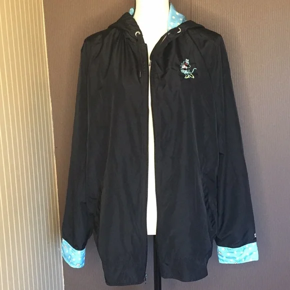 Disney parks black windbreaker‎ jacket size xlarge
