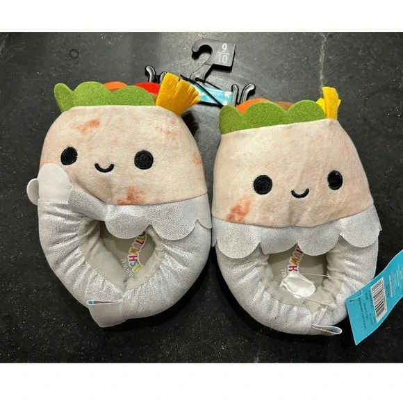 NWT Bernardo Burrito Girls Squishmallows Slippers Sz 9-10 Plush Cozy Easter Gift