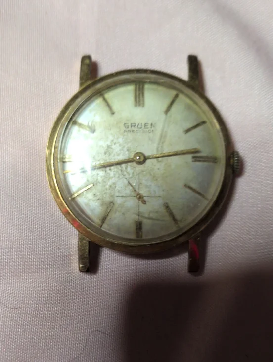 Gruen Precision Vintage Gold Tone Men's Watch Face - Gold