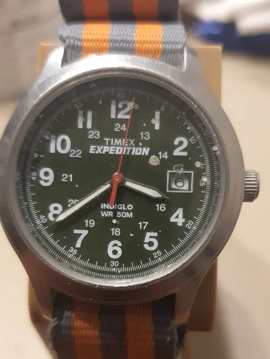 Timex Expedition Silver/Green Nylon Men's Field Watch w/Date