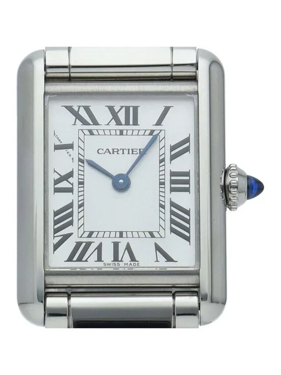 Cartier Tank Must SM Watch Box Stainless Steel Silver Polished