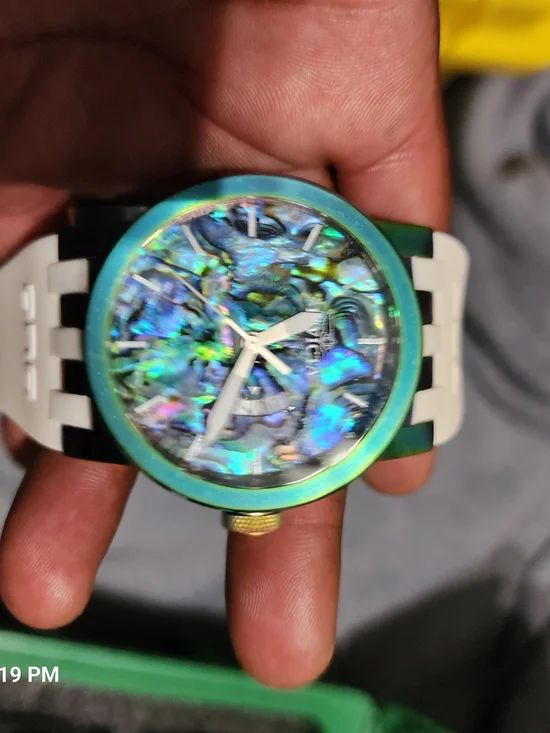 Invicta Ionic Abalone Dial Watch with White Strap
