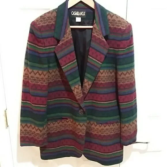 Casablanca Vintage Aztec Patterned Blazer Sz 10