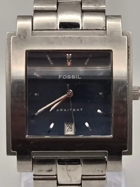 Fossil Arkitekt Watch FS-2795 Stainless Steel Square Face