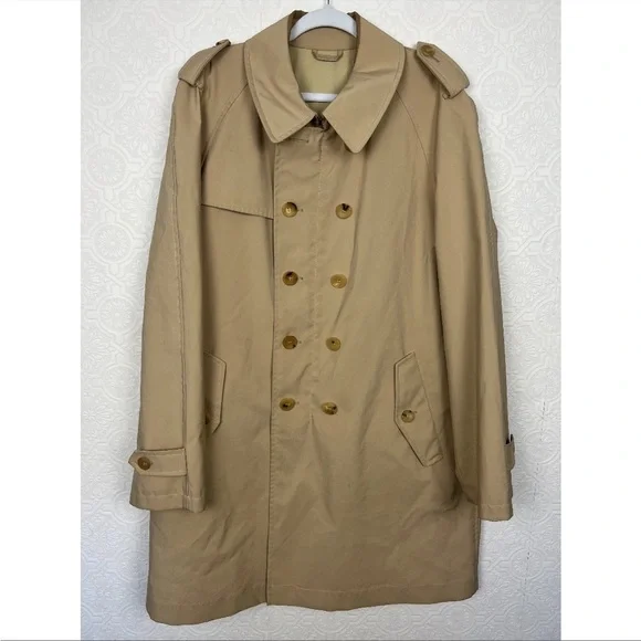 Gucci Mens Trenchcoat Sand Tan Coat Neutrals Flawed‎ Designer Peacoat