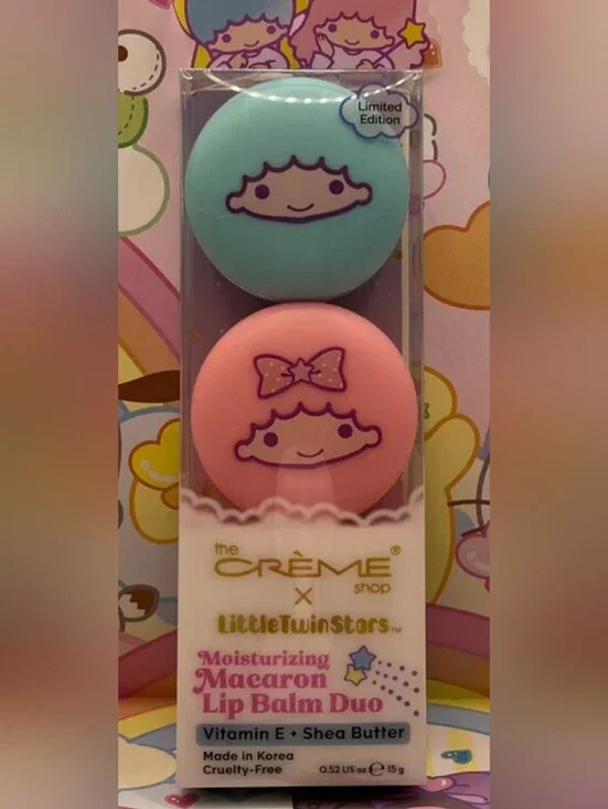 The Crème Shop Little Twin Stars Macaron Lip Balm Duo-NIB
