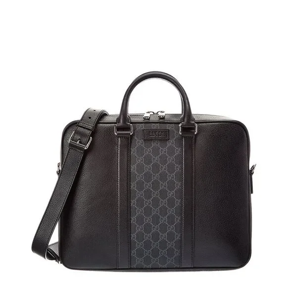 Gucci Canvas & Leather Briefcase, Black