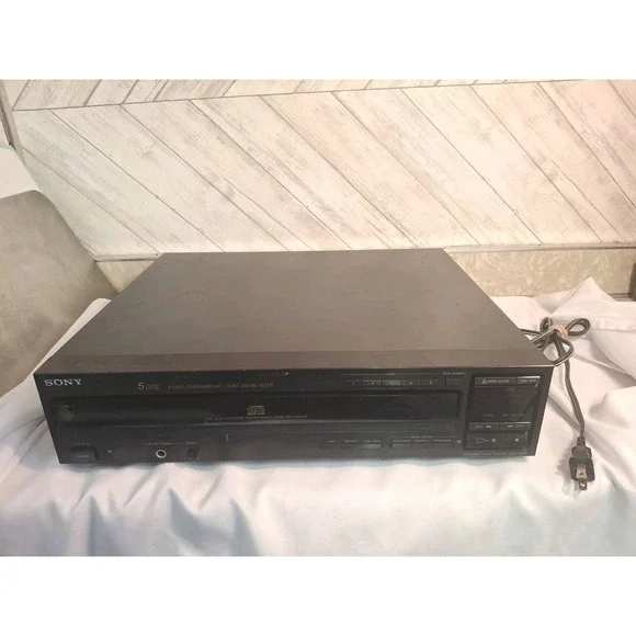Sony CDP-C505 5-Disc Carousel CD Player Black Vintage 1990 Hi-Fi Audio NO REMOTE