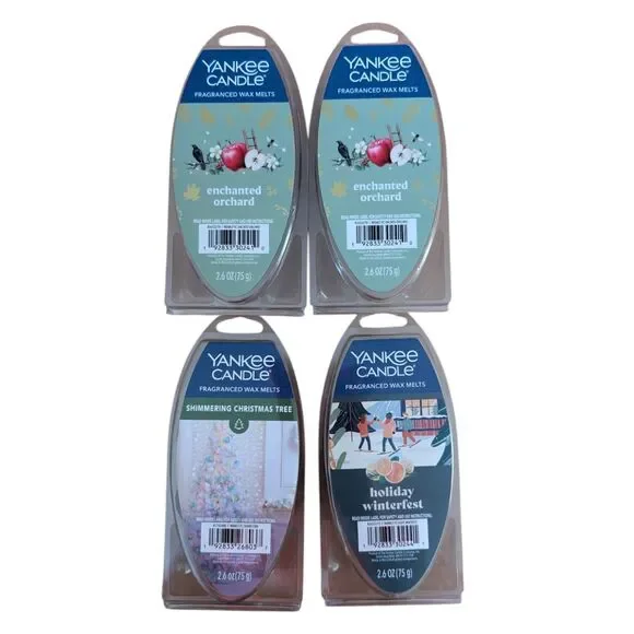 4 Pack Yankee Candle Fragranced Wax Melts - 2.6 oz Each