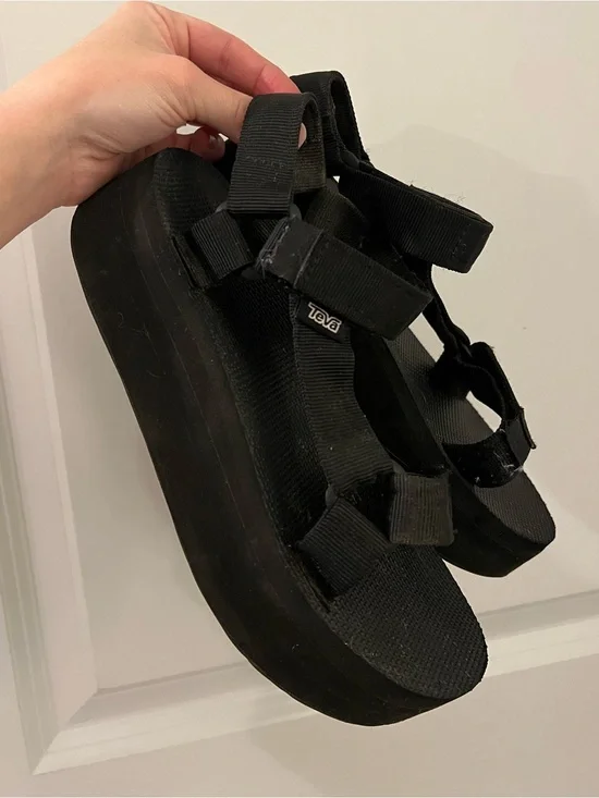 Black Teva Platform Sandals