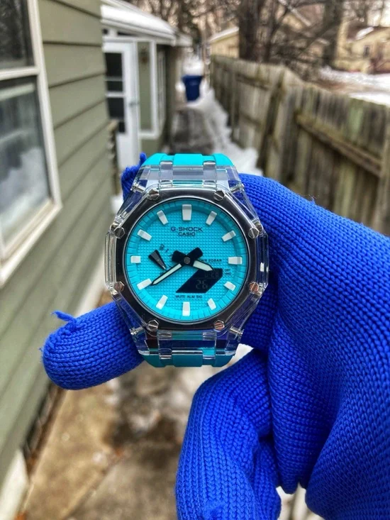 Custom G Shock Teal and White colorway