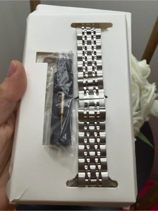 Stainless Steel Link Watch Band - Silver