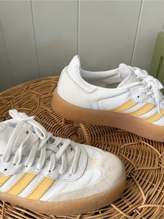 adidas White and Yellow Platform Sneakers