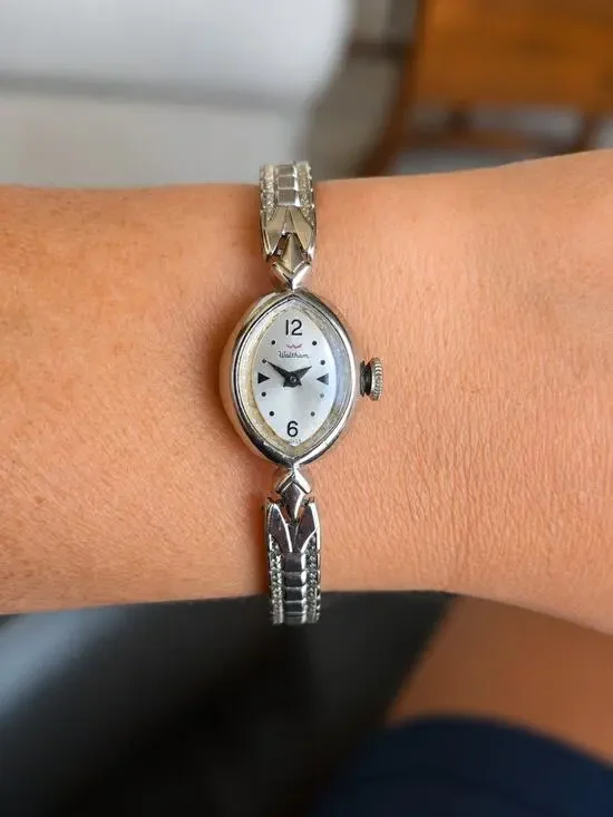 Vintage Waltham Swiss Mechanical Ladies Cocktail Watch - 10k Cases, Textured...