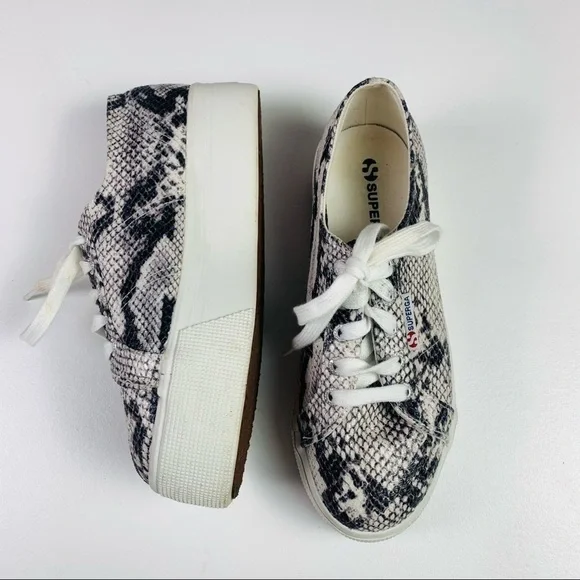 Superga‎ platform sneakers women size 37 snake embossed