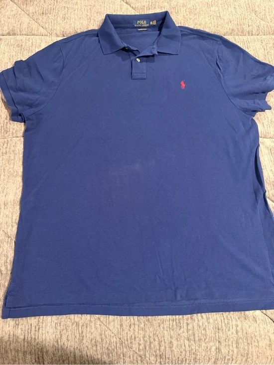 Ralph Lauren Blue Polo with Red Pony Logo