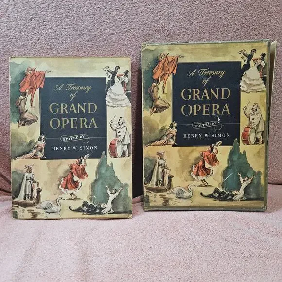 Vintage 'A Treasury of Grand Opera' edited by Henry W. Simon (1946) w/ slipcase