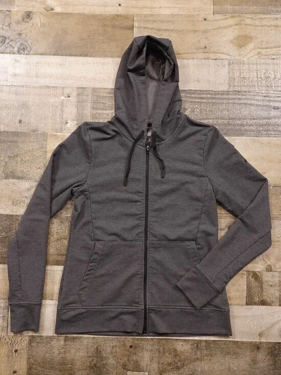 ASICS Full Zip Hoodie Women's Small Gray Performance Thumbhole Running Jacket