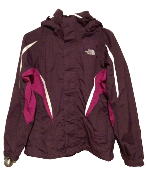 The North Face Women’s Burgundy Full Zip Hooded Rain Jacket Size Medium