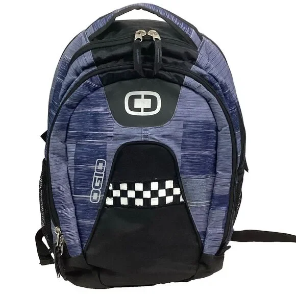 Ogio Juggernaut Backpack - Black/Blue - Patch Over Embroidery *Broken Zipper*
