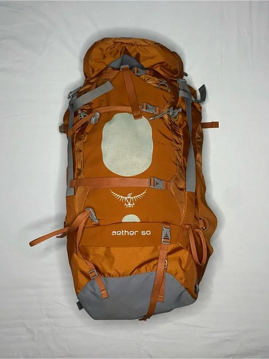 Osprey Aether 60 Backpack Mens Large Orange Hiking Backpacking Pack 60L Camping