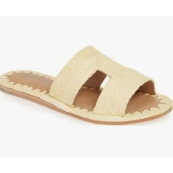 Jeffrey Campbell Ernon Rafia slide sandals size 6