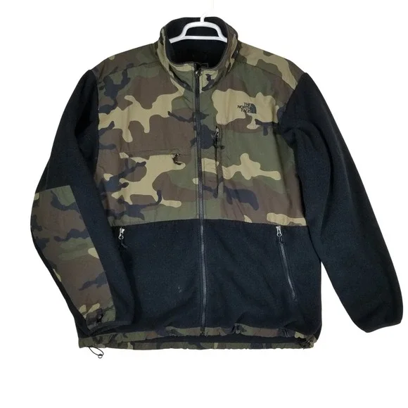 The North Face Denali Fleece Jacket Mens XXL Black Camo Full Zip Gorpcore Coat