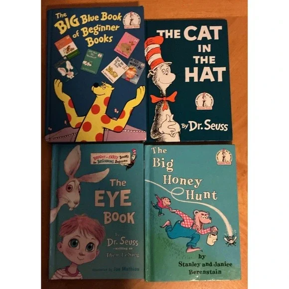 Lot Of 4 Dr Seuss book Hardcover Books The big Blue book For Beginner Books More