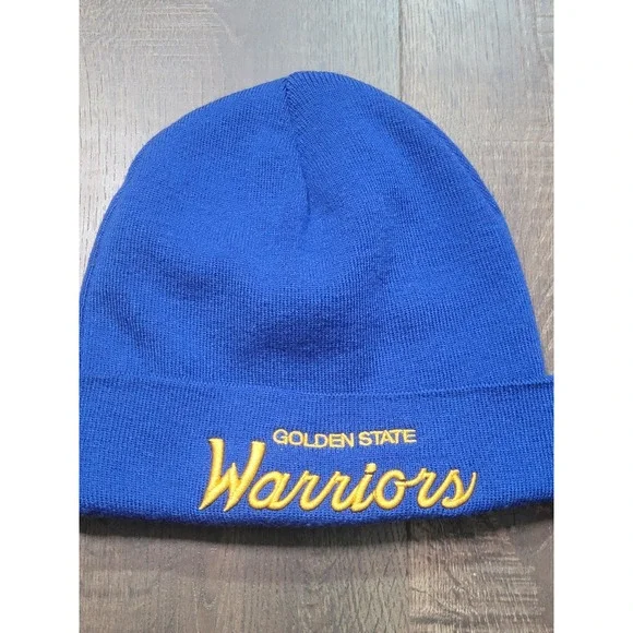 Mitchell Ness Golden State Warriors‎ NBA Knit Beanie Hat Blue Yellow