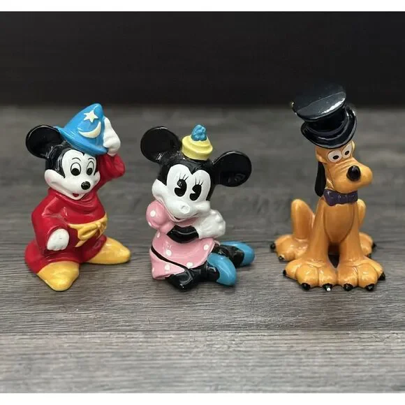 Vintage - Ceramic Fantasia Minnie‎ Mouse Pluto Top Hat Figurine