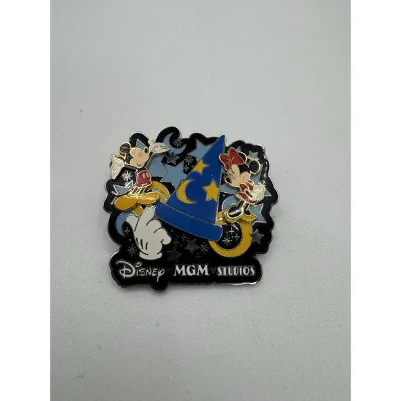 2004 Disney MGM Studios Mickey And Minnie Fantasmic Sorcerer Hat Icon Pin