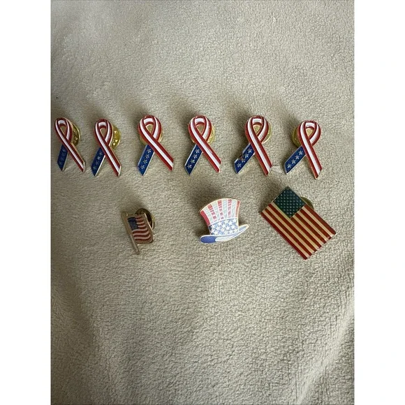 Uncle Sam's Top Hat Lapel Pin Red White & Blue Stars Stripes Patriotic 4322‎