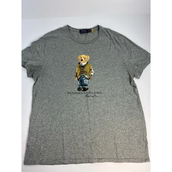 Polo Ralph Lauren Bear Mens Tuxedo T Shirt Designer XL Gray Unisex Jeans Preppy