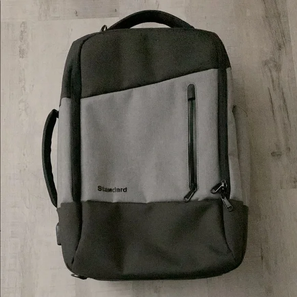 Standard Luggage Co. The Daily Backpack Black and Gray Convertible work/travel