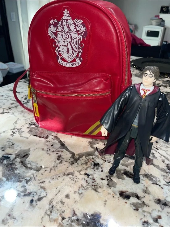 Gryffindor Red Mini Backpack with Gold Accents & 8” Action Figure