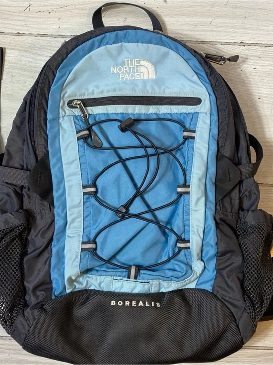 The North Face Borealis Backpack Blue Black Hiking School Travel Daypack Used