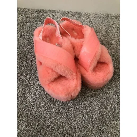 UGG Fuzzita Platform Sandal Pink Women’s Size 6