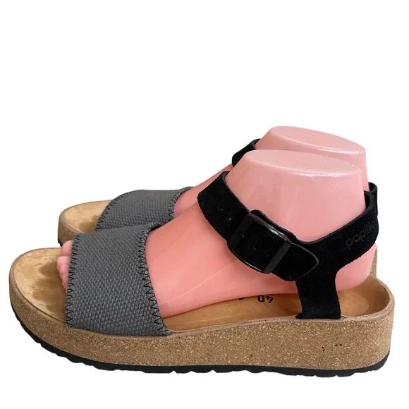 Papillio by Birkenstock Platform Cork Sandals Women's Gray Black Size‎ 40 lady9