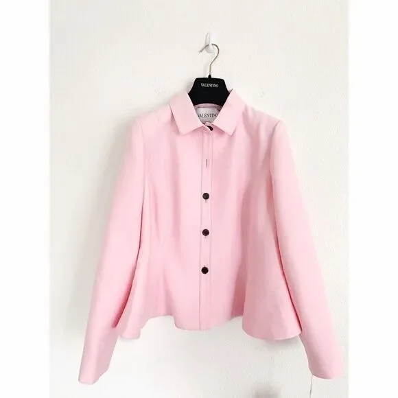 Valentino Crepe Couture flare Jacket Soft Pink