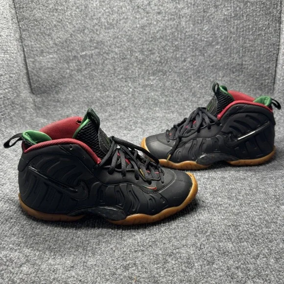 Nike Air Foamposite Pro Kids 4.5Y Black Gucci Gym Red Gorge Green 644792-004