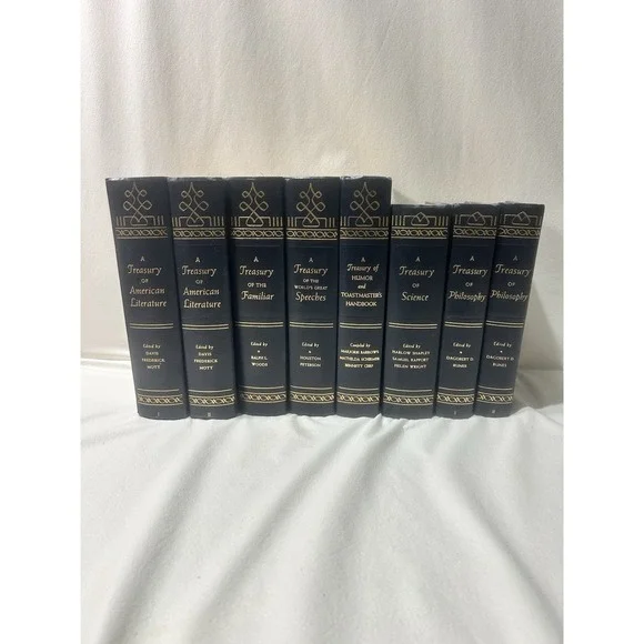 Grolier A Treasury 8 Volume Literature Philosophy Essays Hardcover Book Set