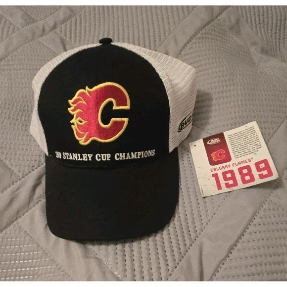 Calgary Flames 1989 Stanley Cup Champions Hat Trucker‎ Cap NHL Bud Light Promo