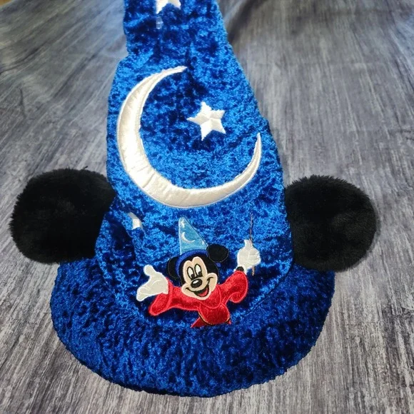 Disney Parks‎ Mickey Mouse Sorcerer Fantasia Hat Blue Plush Ears Wizard Costume