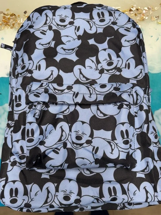Disney Mickey Faces Backpack - Light Blue & Black